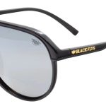 Shiny Black Glitter w/ Silver Mirror Lens