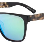 Matte Black-Tortoise w/ Blue Mirror Polarized Lens