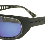 Shiny Black-Grey Marble w/ Blue Mirror Lens